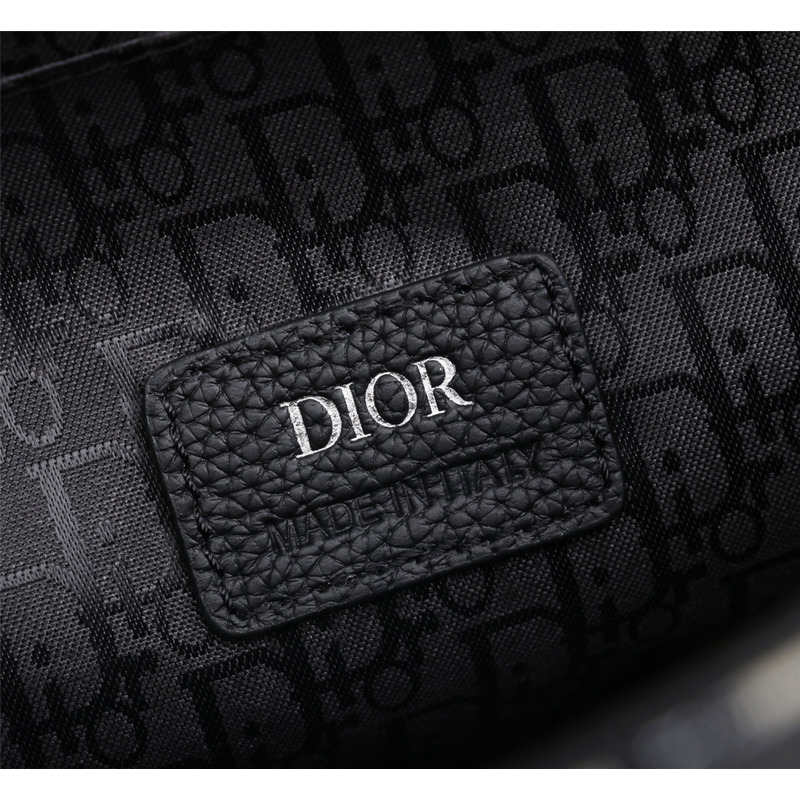 D*or saddle flap messenger oblique canvas bag in black