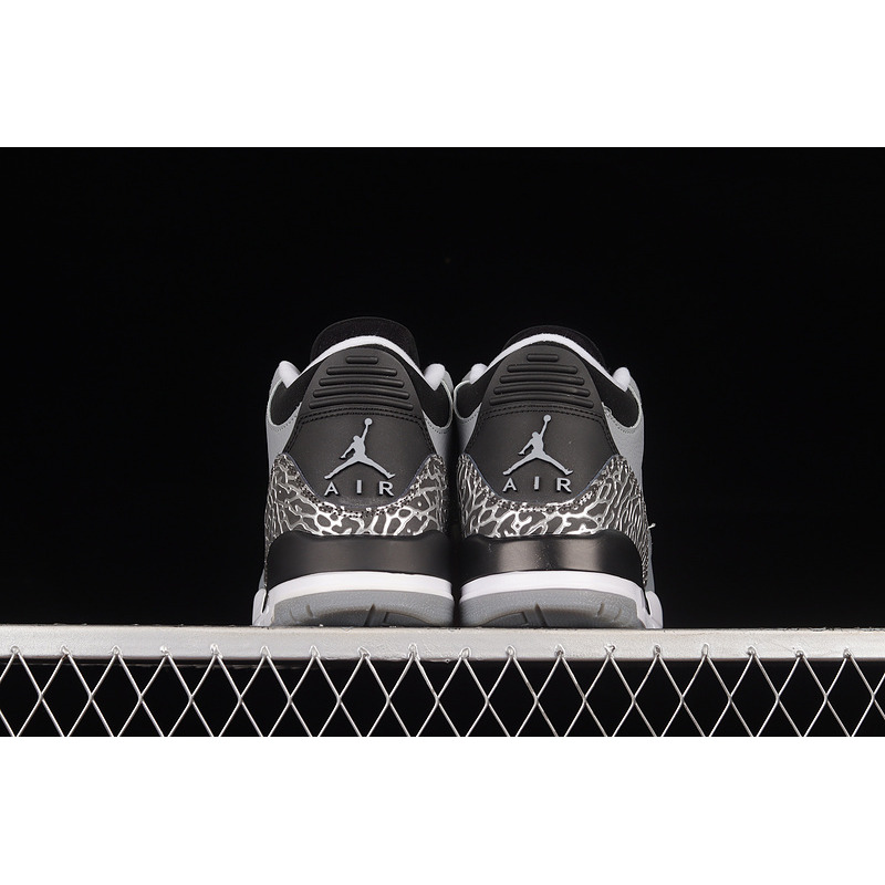 Air Jordan 3 Wolf Grey Sneakers Black and Grey