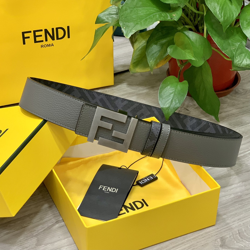 F**di squared ff belt grey leather belt