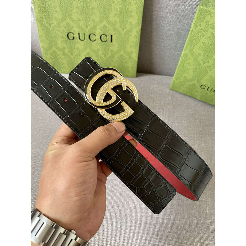 g*u*i double g gold Di*m*nd leather belt