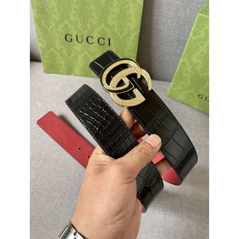 g*u*i double g gold Di*m*nd leather belt