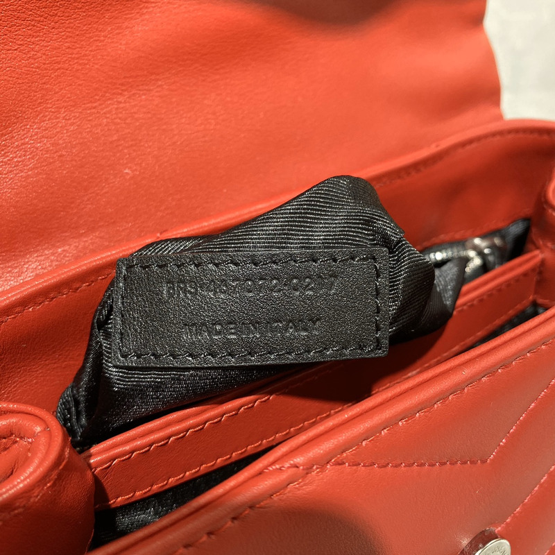 Saint Laurent Lulu Matelasse Y Shoulder Crossbody Bag Red