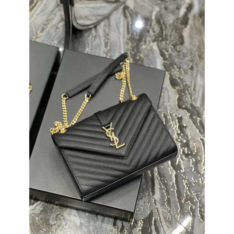 Saint Laurent Grain Leather Envelope Medium Bag