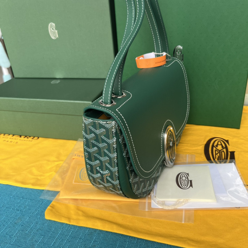 Go*ard 233 Go*ardine canvas & chevroches calfskin green