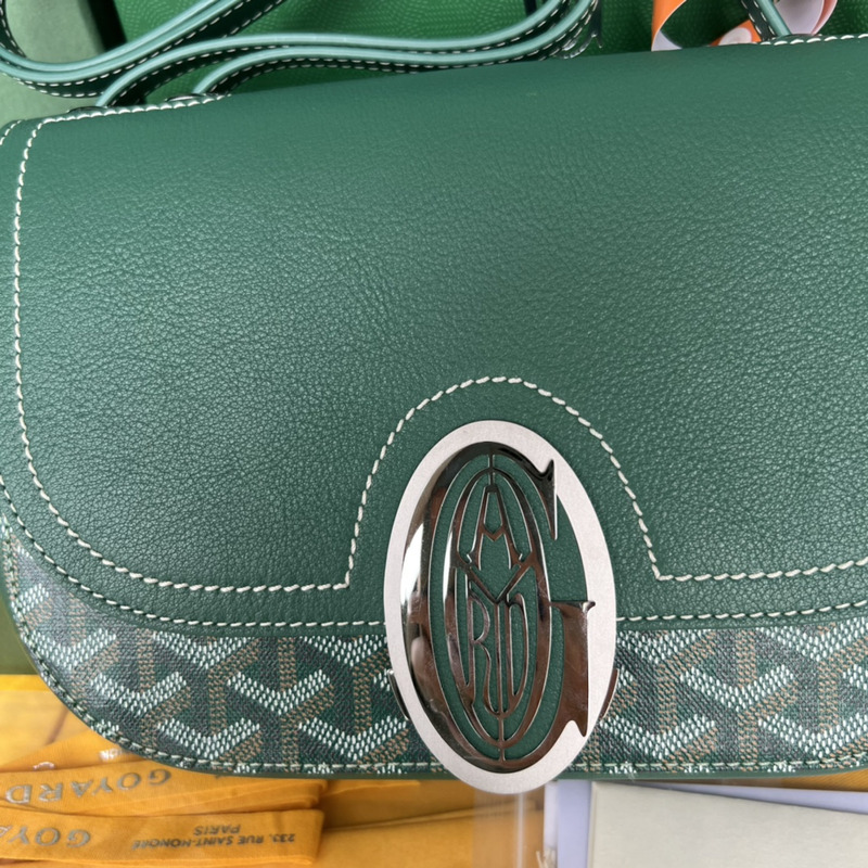 Go*ard 233 Go*ardine canvas & chevroches calfskin green