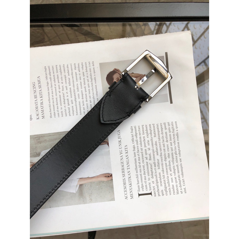 B**rry vintage check and leather belt silver