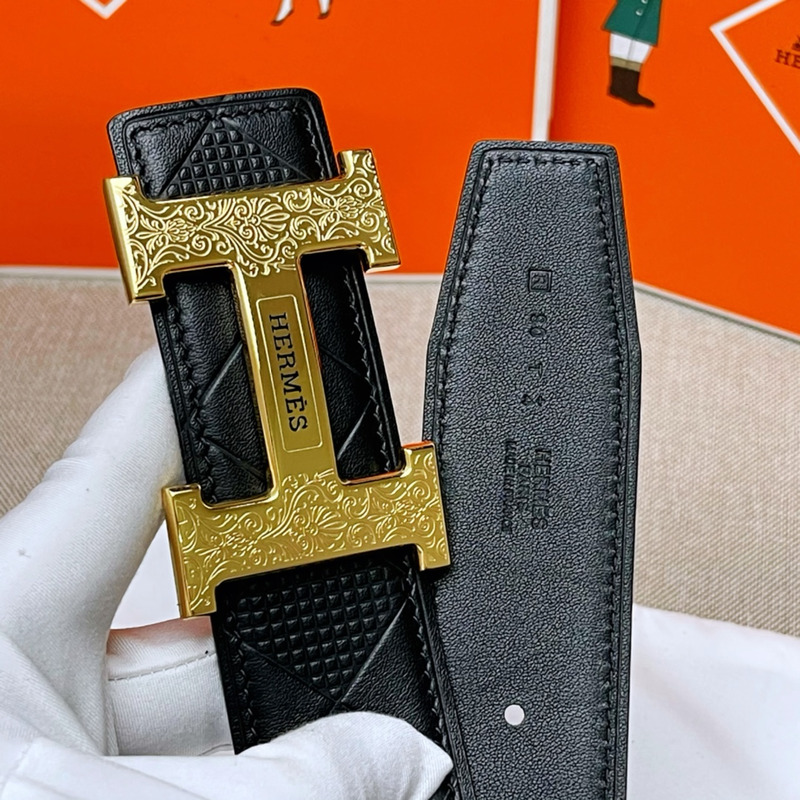 H**mes constance touareg belt buckle & reversible leather gold