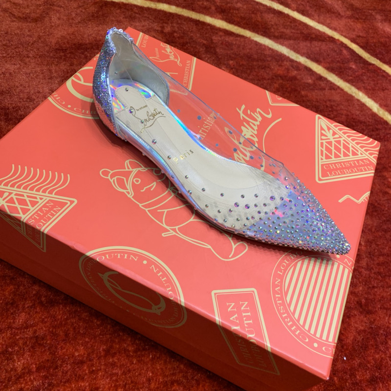 Ch**an louboutin degrastrass embellished ballet flats sliver