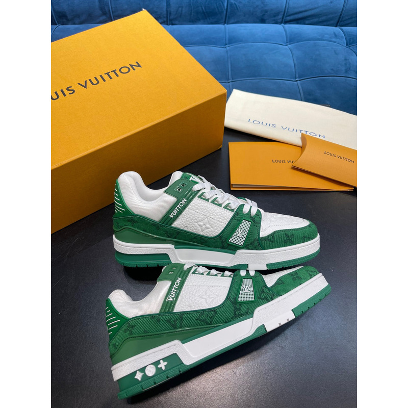 l**is V*t*n monogram lv trainer sneaker green