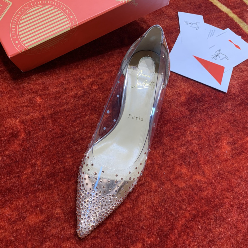 Ch**an louboutin follies strass embellished mesh pumps 8.5cm gold