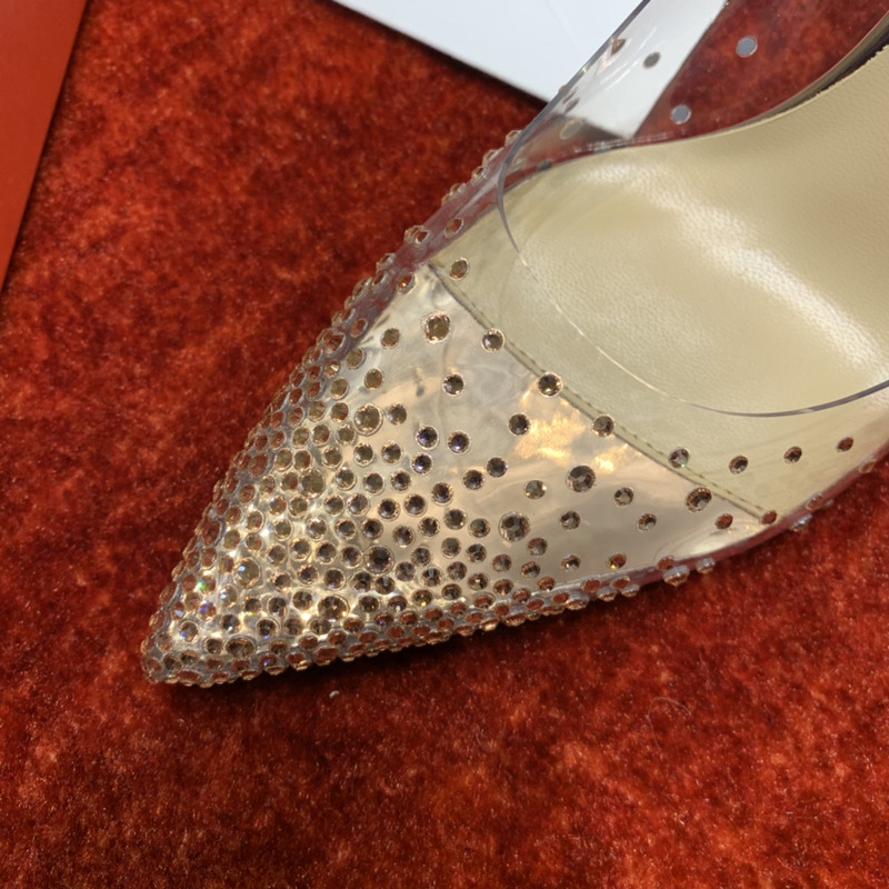Ch**an louboutin follies strass embellished mesh pumps 10cm gold