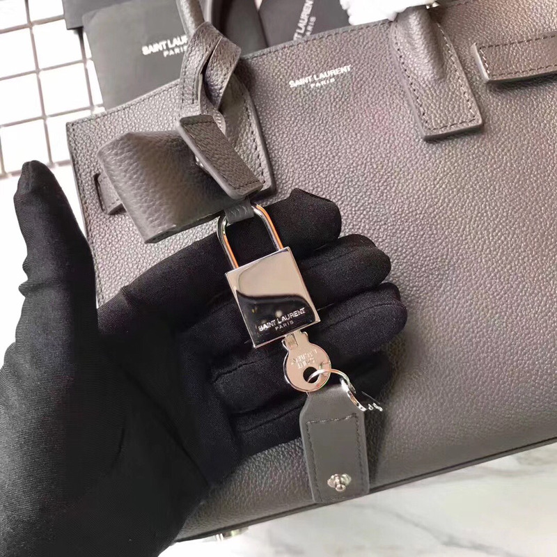 Saint Laurent Classic Sac De Jour Baby Bag in Grained Leather Black