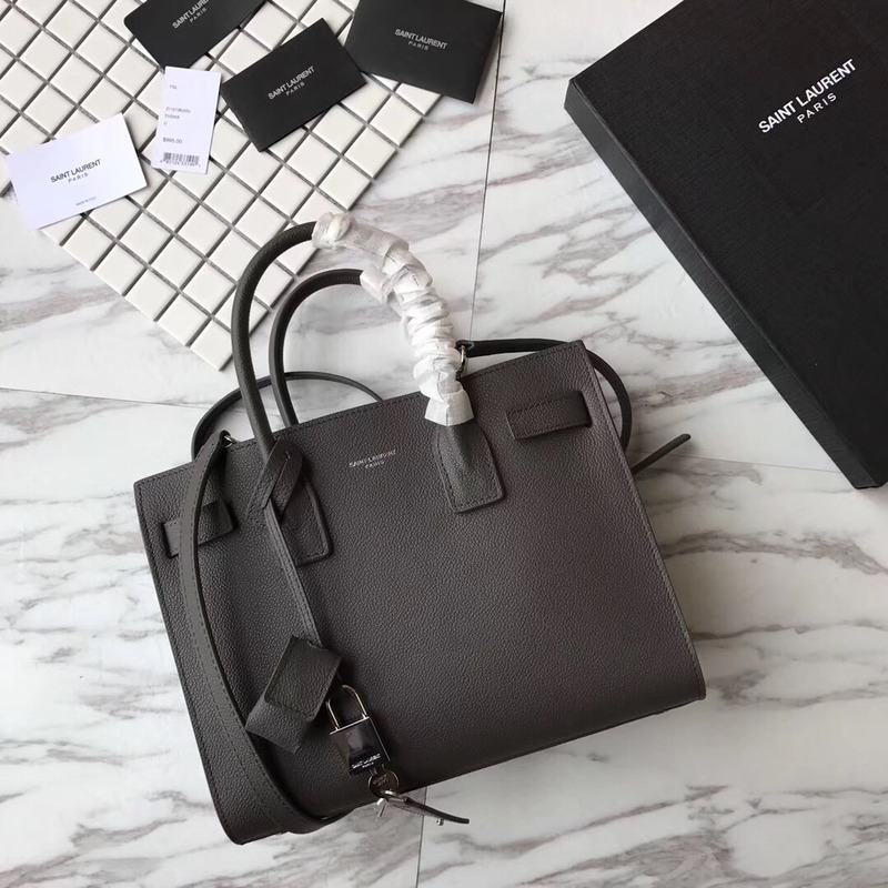 saint laurent new sac de jour Di*m*nd organ bag collection tote bag grayblack buckle
