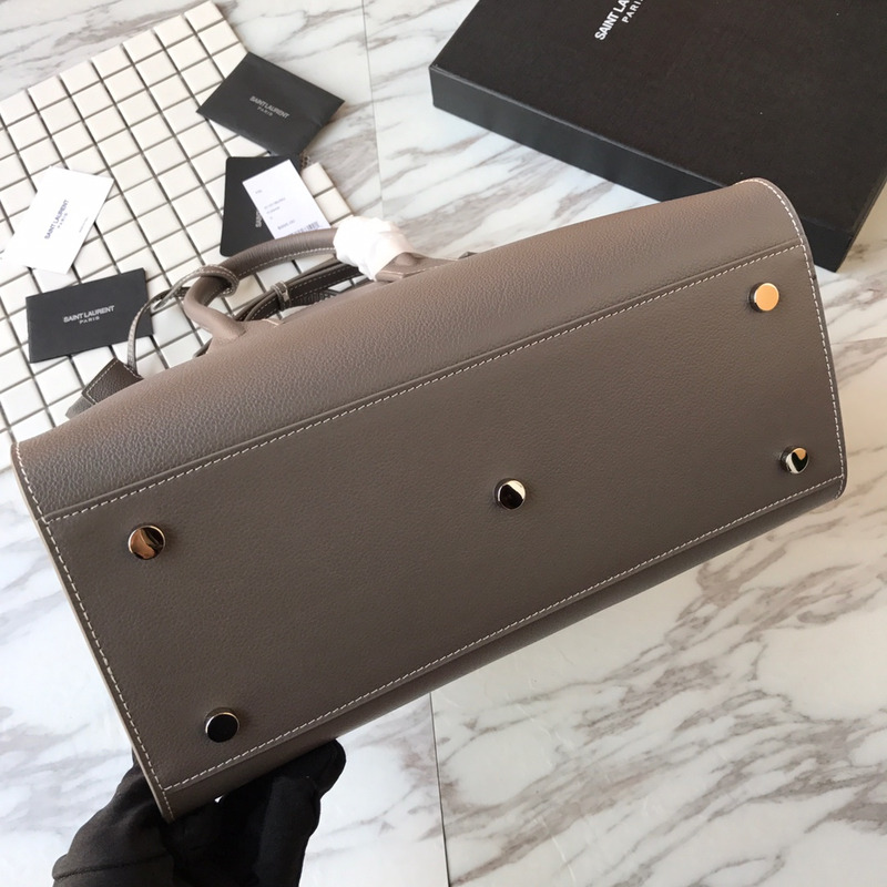 saint laurent new sac de jour Di*m*nd pattern white line organ bag series handbag gray