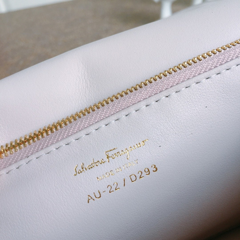 Ferragamo Calfskin Vela Mini Crossbody Bag Antique Pink