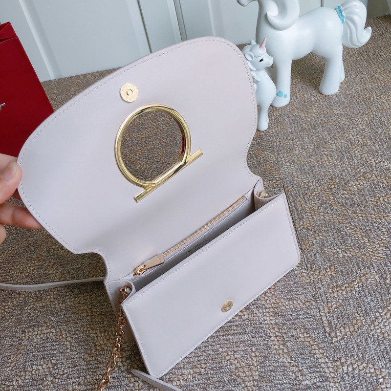Ferragamo Calfskin Vela Mini Crossbody Bag Antique Pink