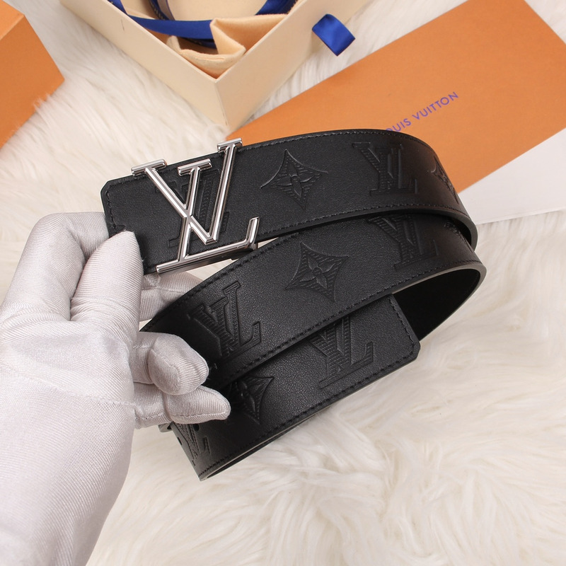 LV INITIALES 40MM HISTO BLACK LEATHER WHITE LV