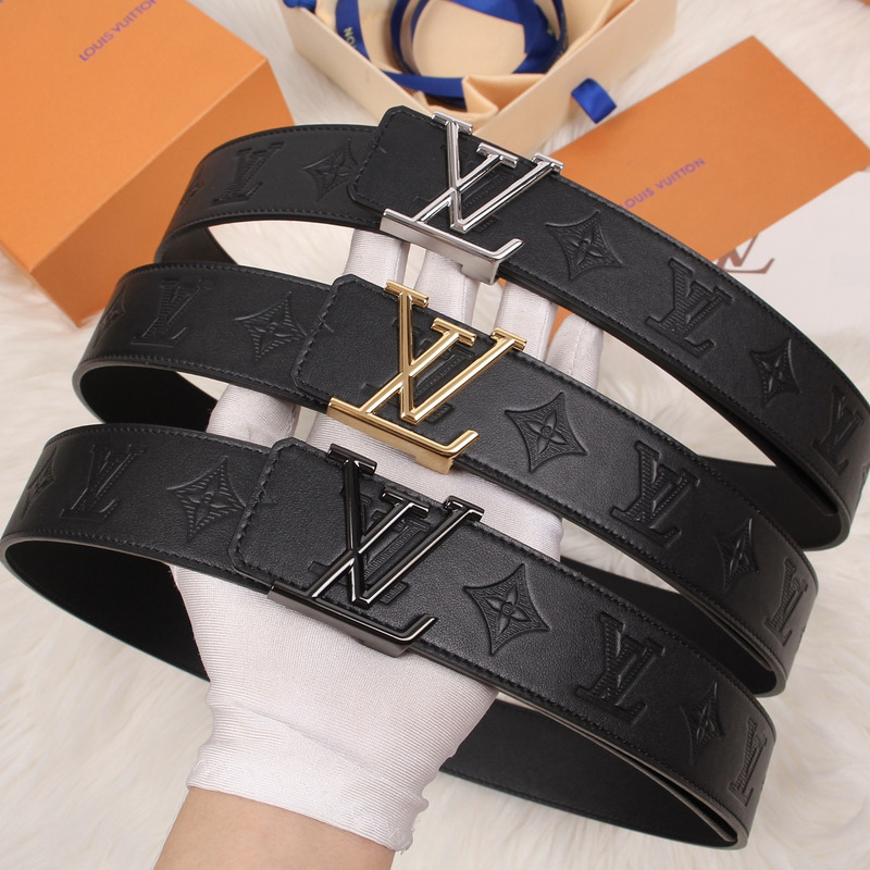 LV INITIALES 40MM HISTO BLACK LEATHER WHITE LV