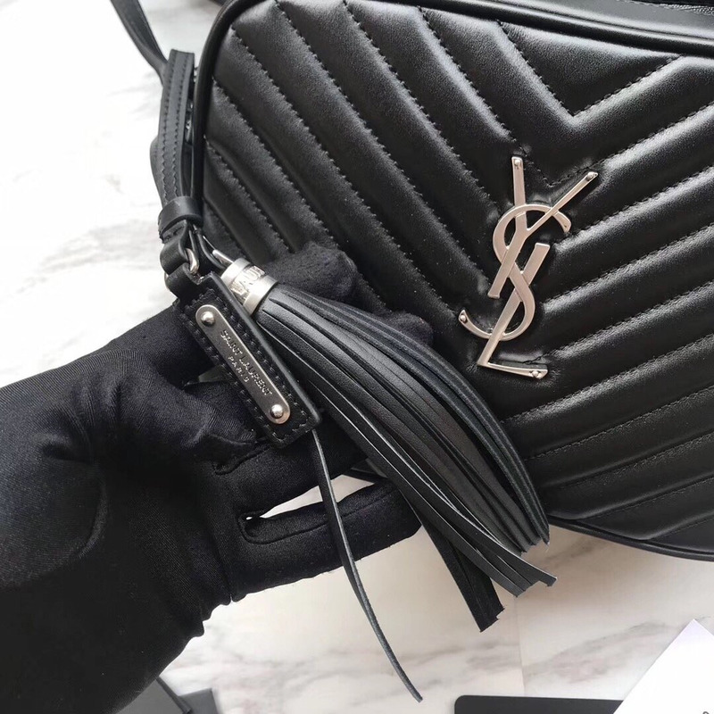 Saint Laurent Lou Camera Bag In Quilted Leather Black(Sliver LOGO)