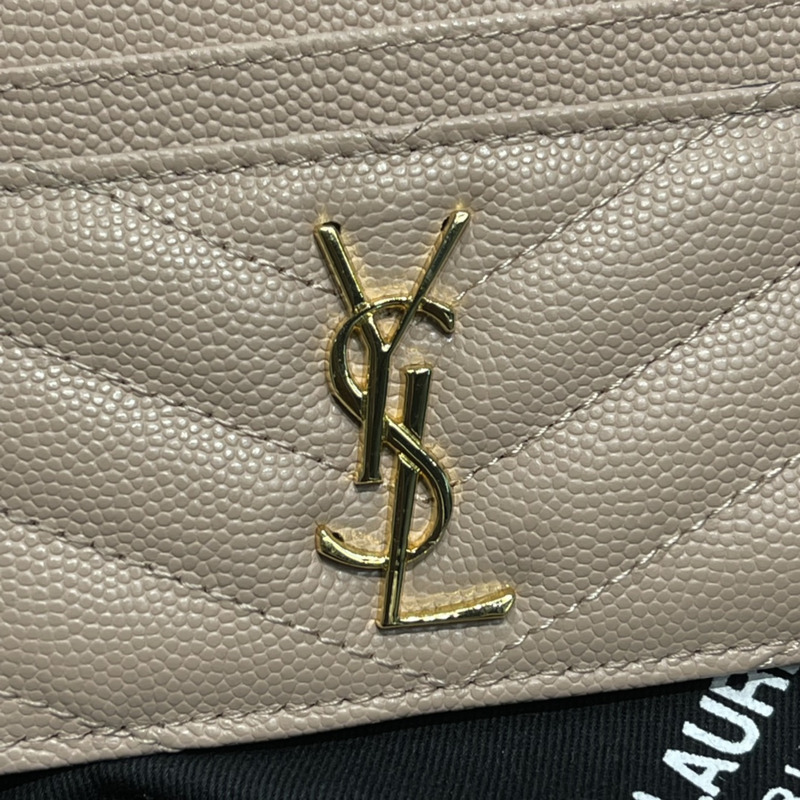 Saint Laurent Monogram Card Hold Pink