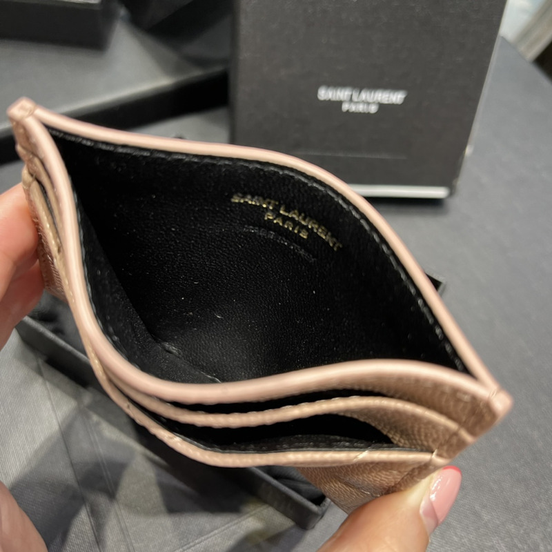 Saint Laurent Monogram Card Hold Pink