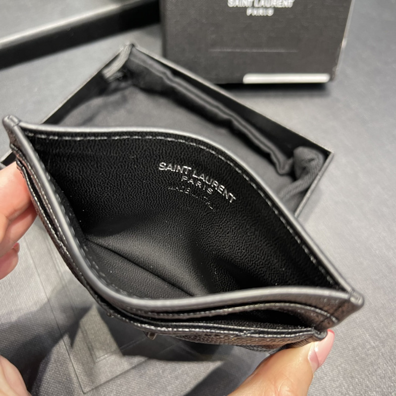 Saint Laurent Monogram Black Metal Card Hold Black