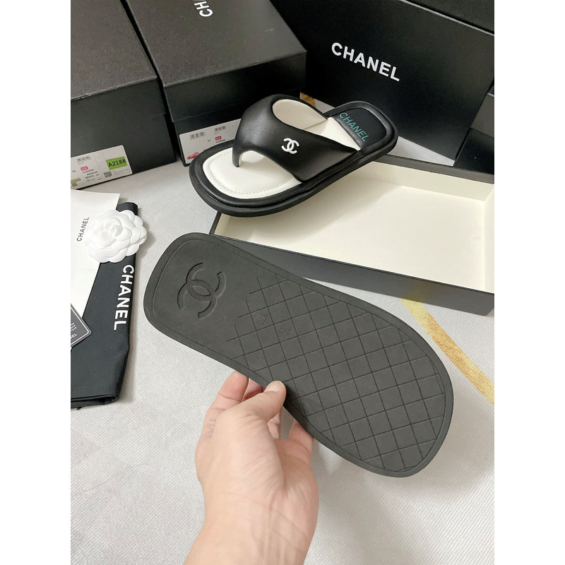 Ch*el fabric mules black