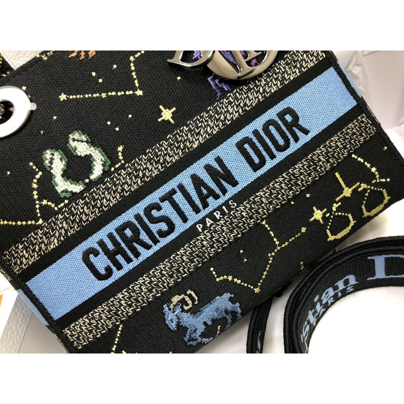 D*or lady d-lite bag black mu multicolor D*or pixel zodiac embroidery