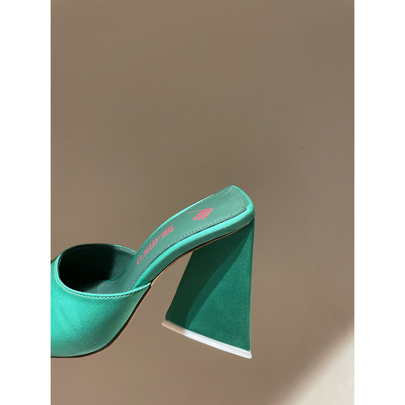 TheAttico Devon satin sandals  Green