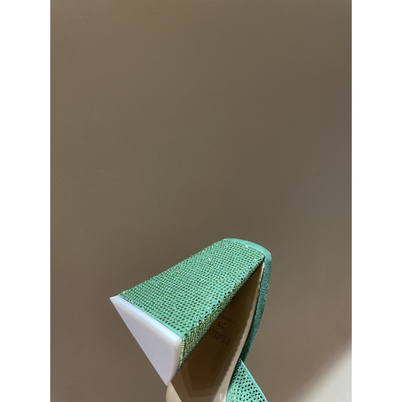 TheAttico Devon Patent Leather Sandals Green