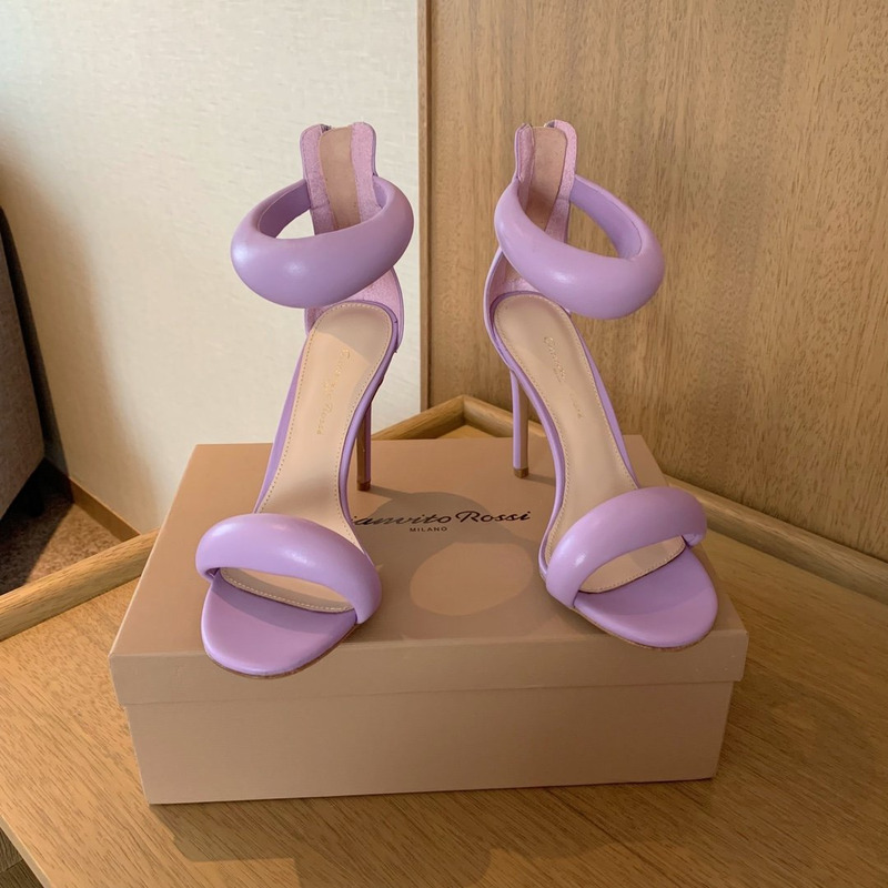 Gianvit Rossi Bijoux 105mm Leather High Heel Sandals Purple