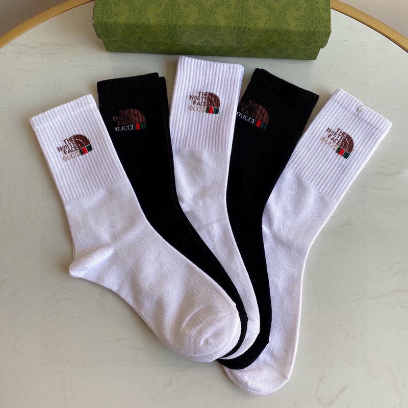 g*u*i x the n0*h F**e cotton crew socks (5-pair)