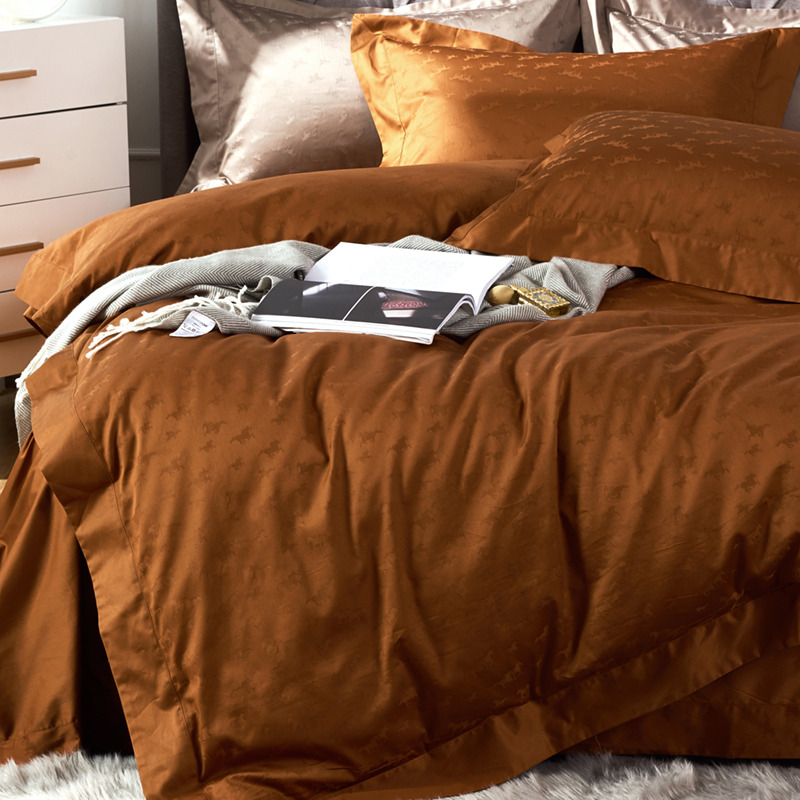H**mes four piece bed suit bedding brown