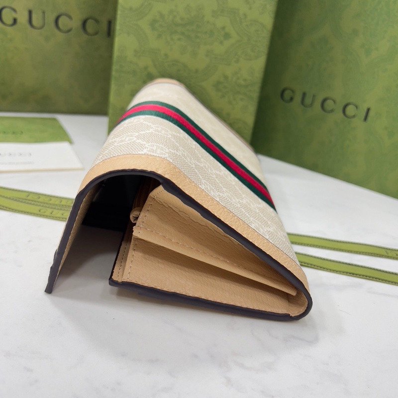 g*u*i ophidia gg continental wallet beige and white gg S*p*e canvas