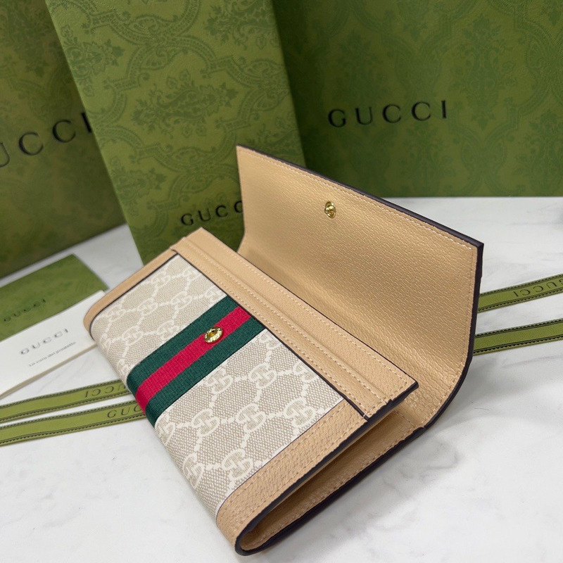 g*u*i ophidia gg continental wallet beige and white gg S*p*e canvas