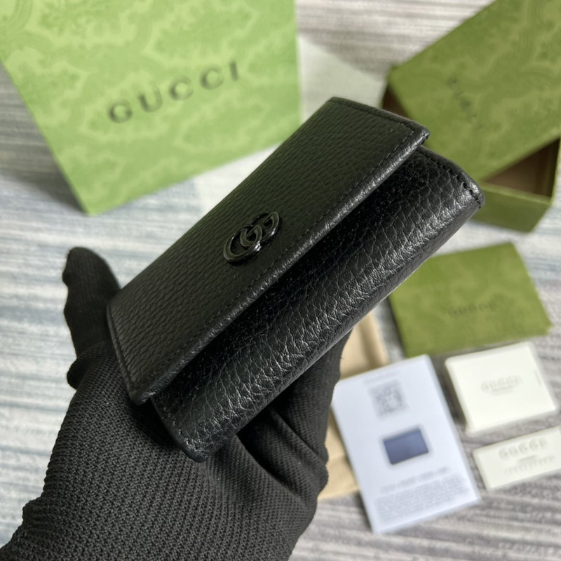G*u*i gg marmont card case wallet black leather