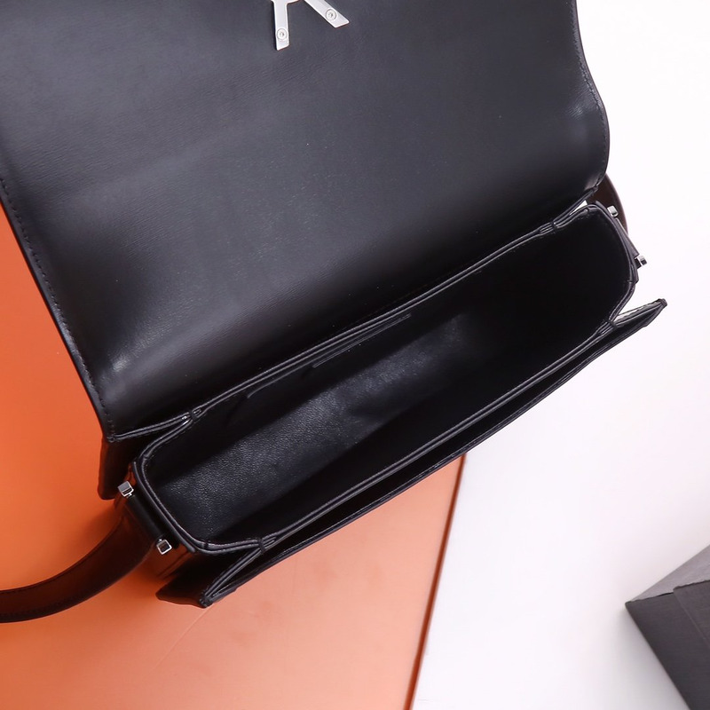 Saint Laurent Solferino Medium Leather Crossbody Bag Black