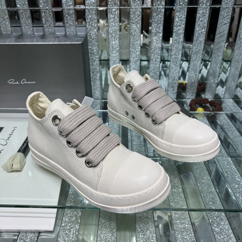 Rick Owens SS22 Fogachine Fatjace Jumbo Ramones Low Sneakers White