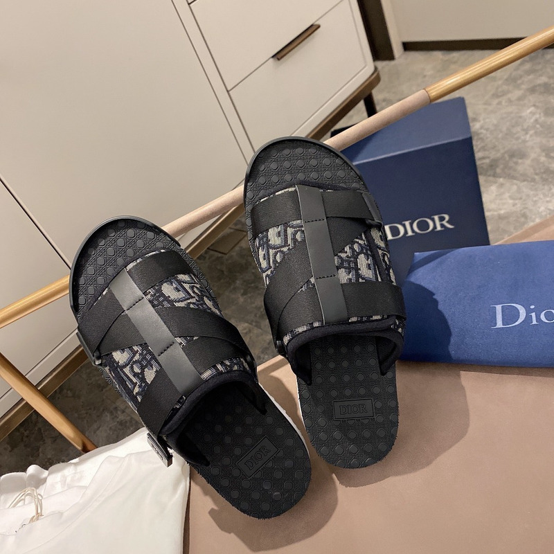 D*or alpha sandal beige and black D*or oblique jacquard