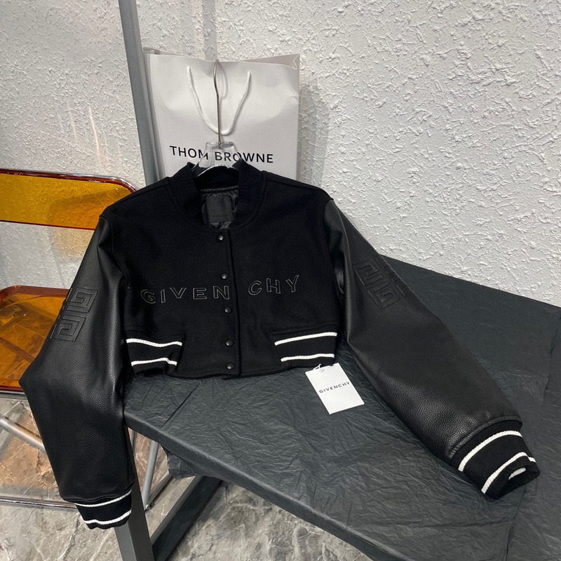 Givenchy Cropped Bomber Jacket Black