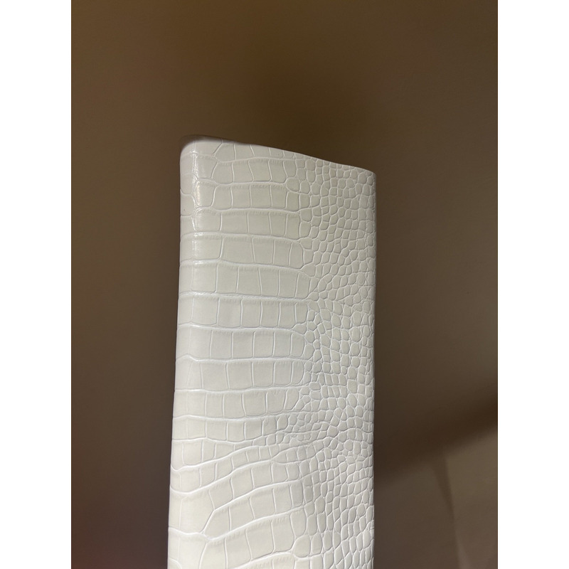Bettina Vermillon Josephine Crocodile Embossed Knee Boots White