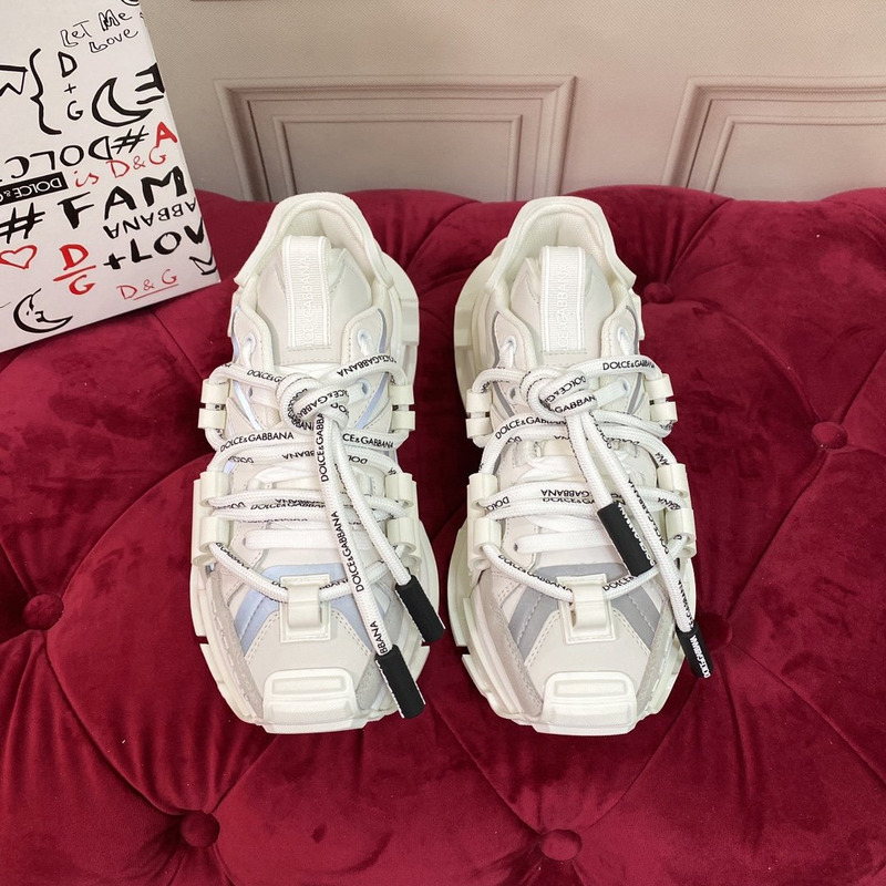 Dolce & Gabbana Panelled Space Multimaterial Sneakers Beige