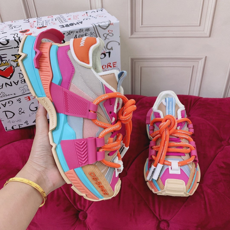 Dolce & Gabbana Chunky Sole Colour-block Fuchsia/multicolour Sneakers
