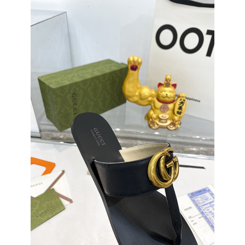 G*u*i gg leather slide black