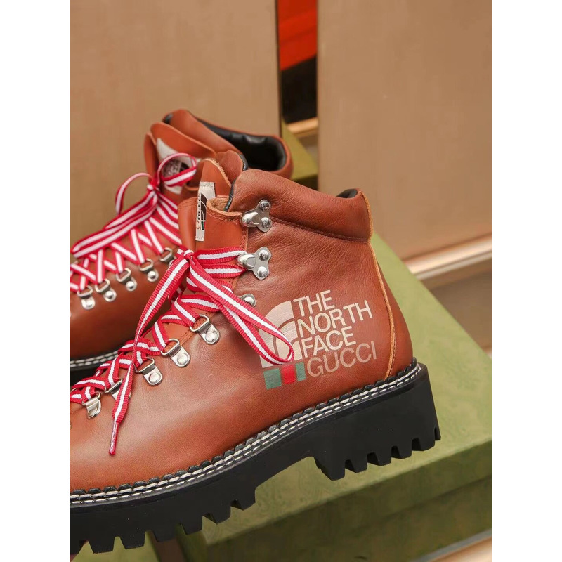 g*u*i x the n0*h F**e leather ankle boots brown