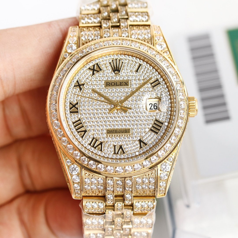 rolex oyster, Di*m*nds and yellow gold