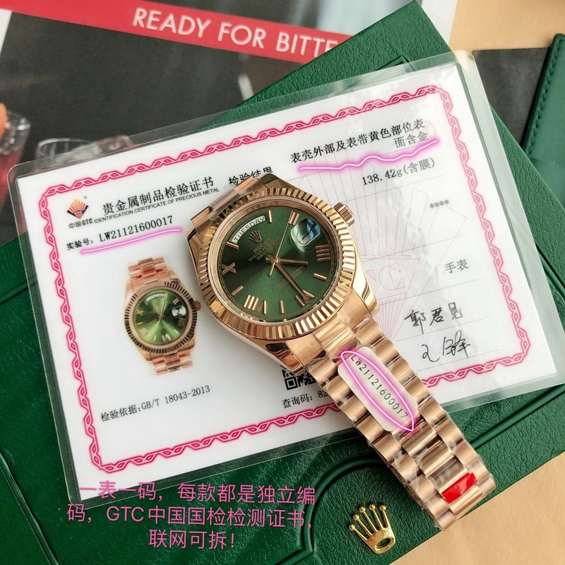 rolex day-date 40 green roman everose rose gold S*per clone