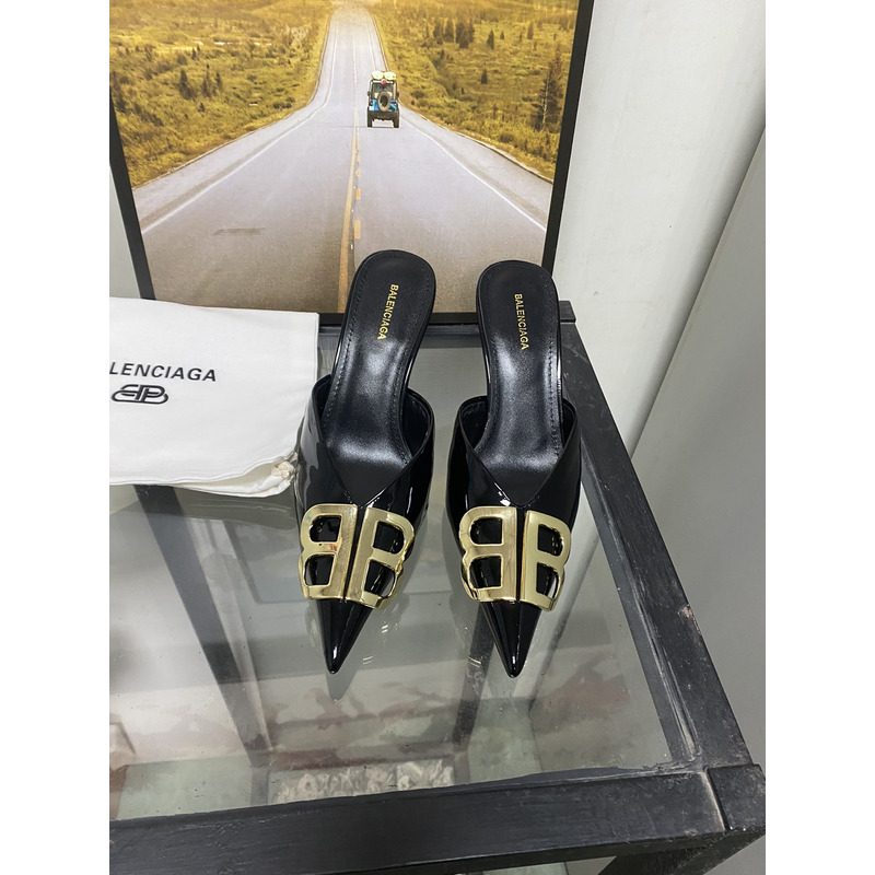 Ba*len*cia*ga dsquared2 logo plaque heeled sandals black