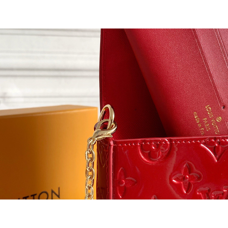 l**is V*t*n pochette felicie wallet chain red