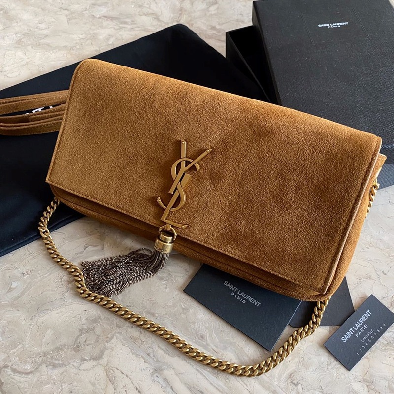 Saint Laurent Kate Brown Suede Leather